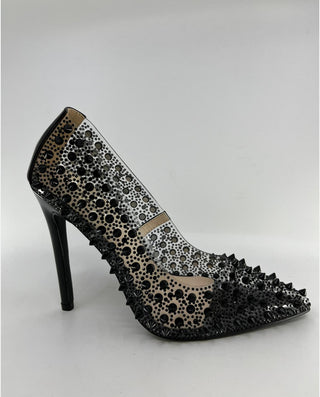 Black Ice Studded Stiletto – Clear & Noir